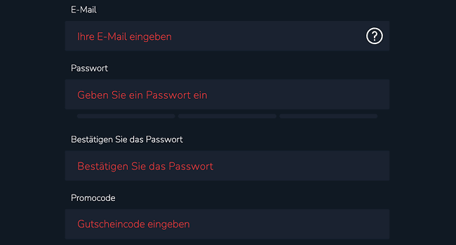 Registrieren Sie Ihr Konto