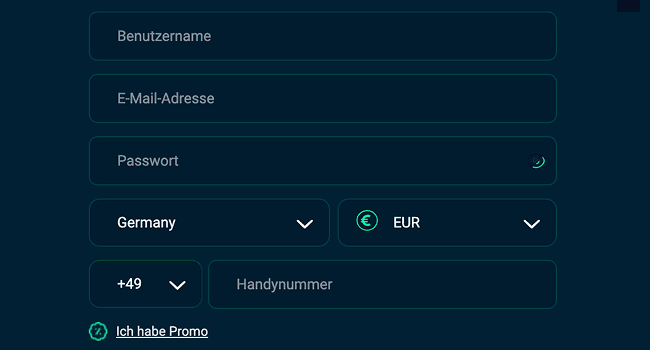 Füllen Sie das Registrierungsformular aus