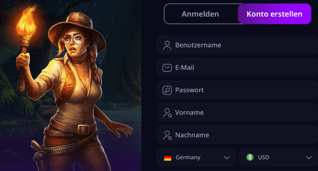 Füllen Sie das Registrierungsformular aus